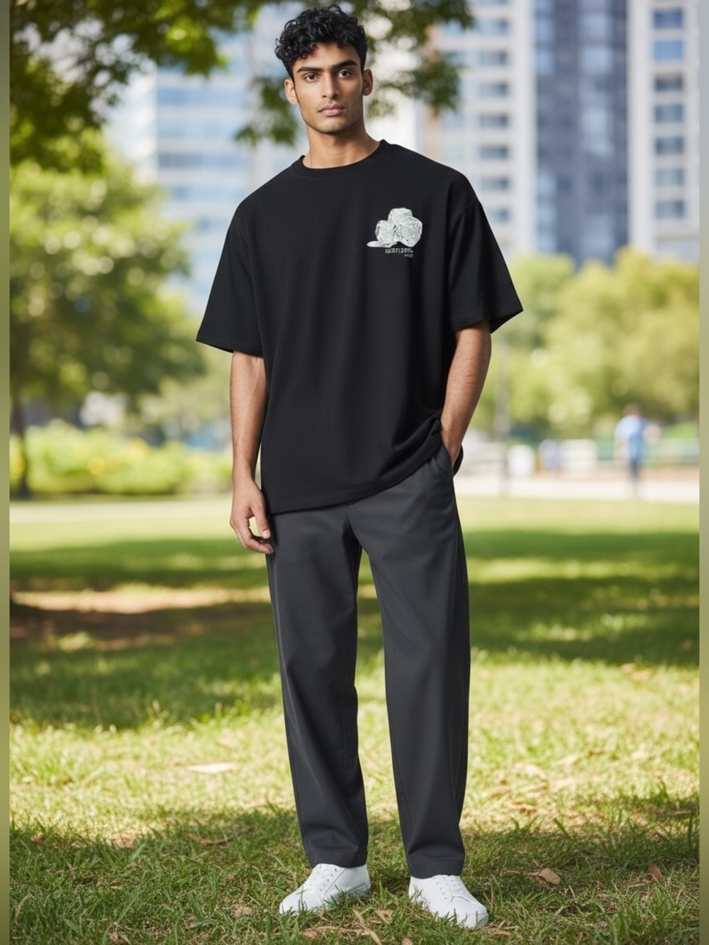 H&M Next Level Apparel Black Tee with Ice Graphic